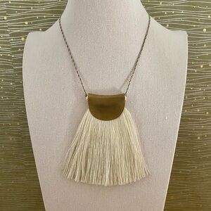 Sundance Gold and Cream Fringe Necklace